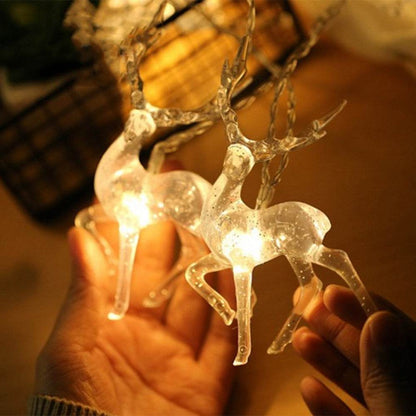 Battery Power Transparent Sika Deer LED String Light 1.5M 3M Christmas light for Garland Decoration for New Year on the Window - MarvelouStoree