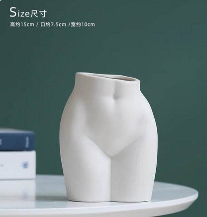 Human Body Shape Flower Vase Nordic Ceramic Flower Pot Home Garden Room Art Decoration - MarvelouStoree