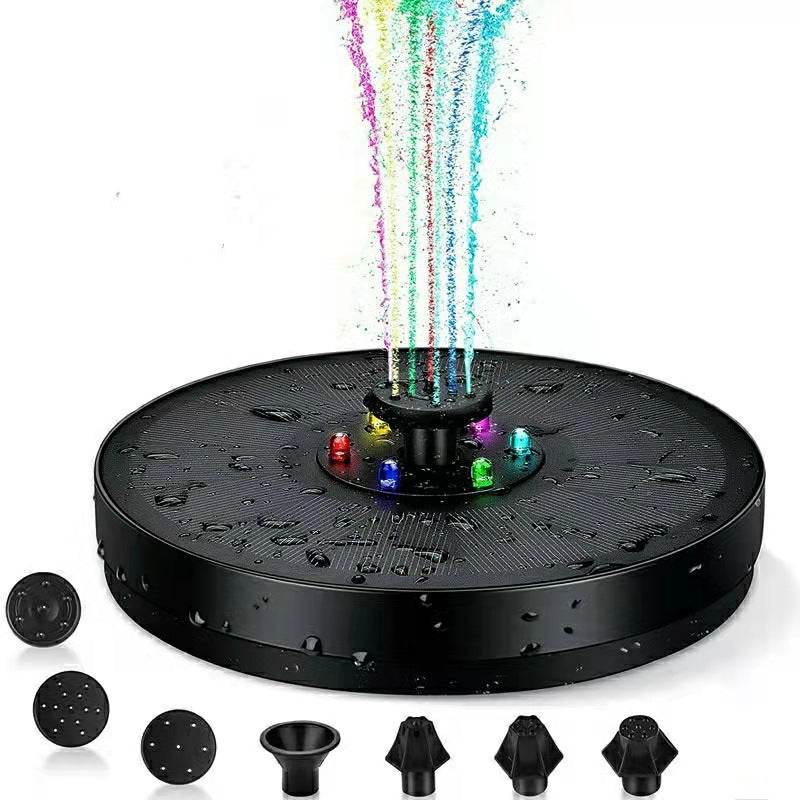 New Fountain With Colorful Lights LED With Lights Color Solar Fountain Colorful Change Automatic Power Storage Fountain - MarvelouStoree