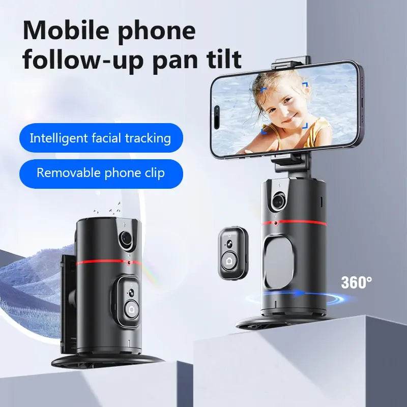 P02 Auto Face Tracking Stand 360 Rotation Phone Holder Desktop Tracking Gimbal Stabilizer Tripod for Live Vlogging Video - MarvelouStoree