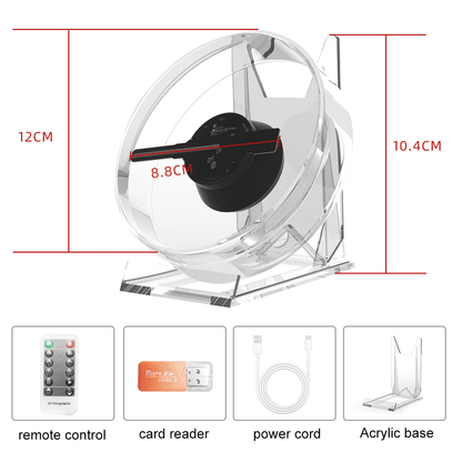 LED holographic fan built-in media player with transparent cover data cable power supply holographic advertising player - MarvelouStoree