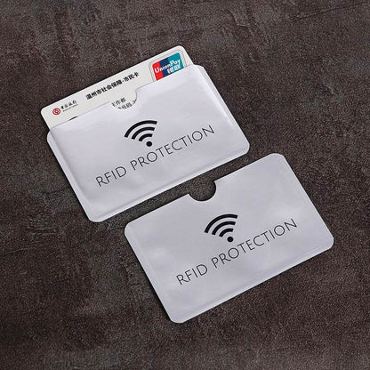 20pcs Anti scan card sleeve credit NFC RFID card protector Anti-magnetic aluminum foil portable bank card holder - MarvelouStoree