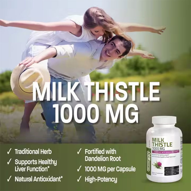 120 capsules of milk thistle grass dandelion root liver supplement