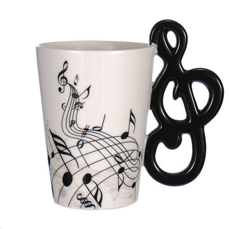 Guitar Ceramic Cup Personality Music Note Milk Juice Lemon Mug Coffee Tea Cup Home Office Drinkware Unique Gift