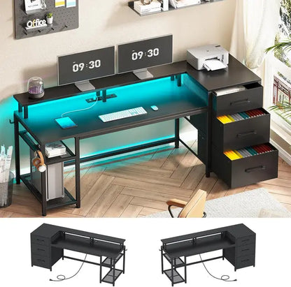 smart office and home desk with led light and other features.