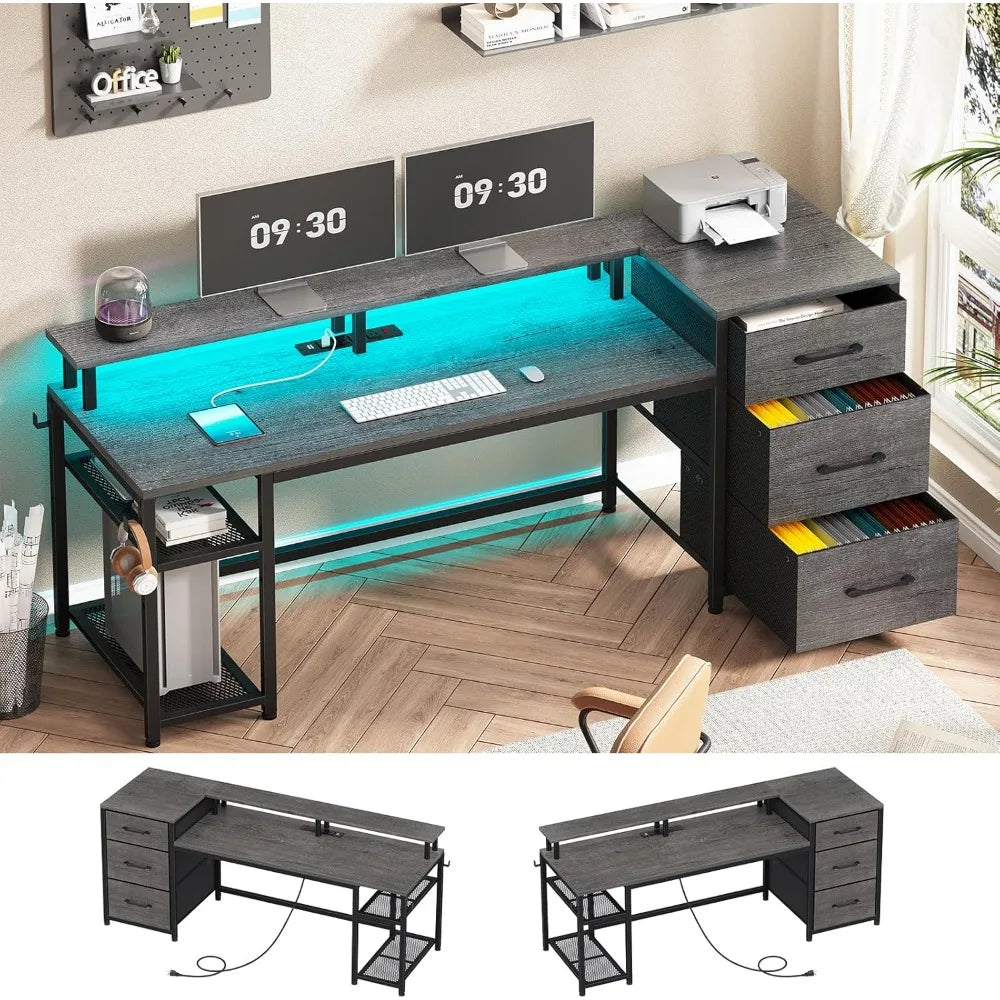 smart office and home desk with led light and other features.