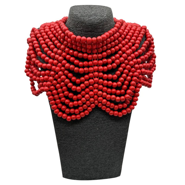 Wooden bead body chain handmade beaded women's clothing necklace shawl