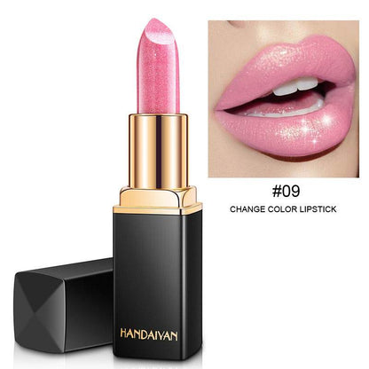 HANDAIYAN Shiny Metallic Lipstick Pearlescent Color Change Warm Lipstick Gold lipstick - MarvelouStoree