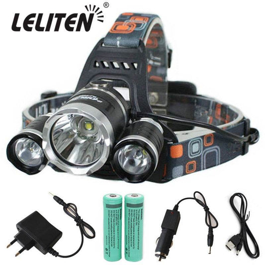 15000Lm XM-T6x3 LED Headlight ZOOM Flashlight Torch Camping Fishing Headlamp lantern Use 2*18650 battery / AC/Car/Usb/ charging - MarvelouStoree