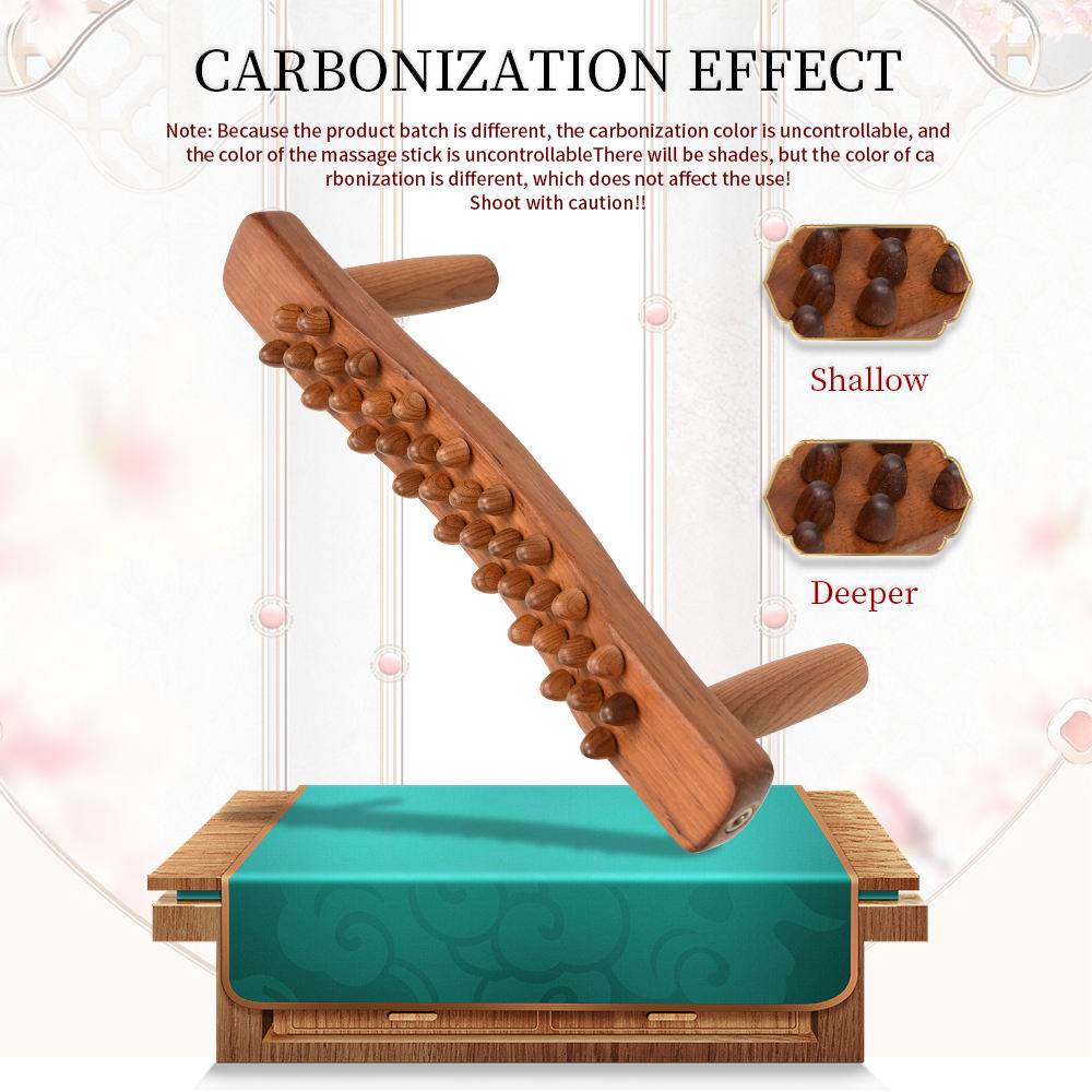 Handheld 34 Beads Home Massaging Device wood stick massage tool Body Massage Wooden Guasha Tool for Relaxation - MarvelouStoree