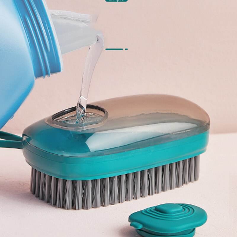 Durable Automatic Liquid Addition Cleaning Brush Removable Soft Bristled Laundry Cleaning Brush For Home Dishwashing Brush - MarvelouStoree