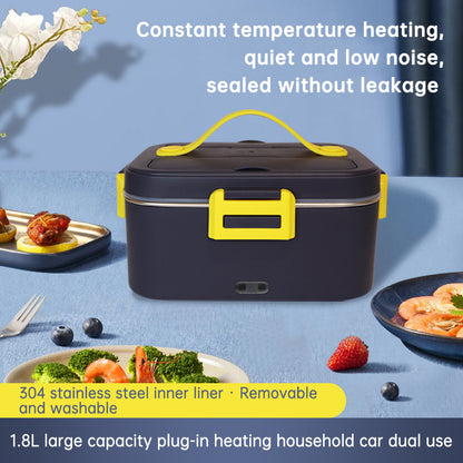 New portable household car 110 / 220V 12V/24V rechargeable automatic heated electric lunch box bento food heater container box