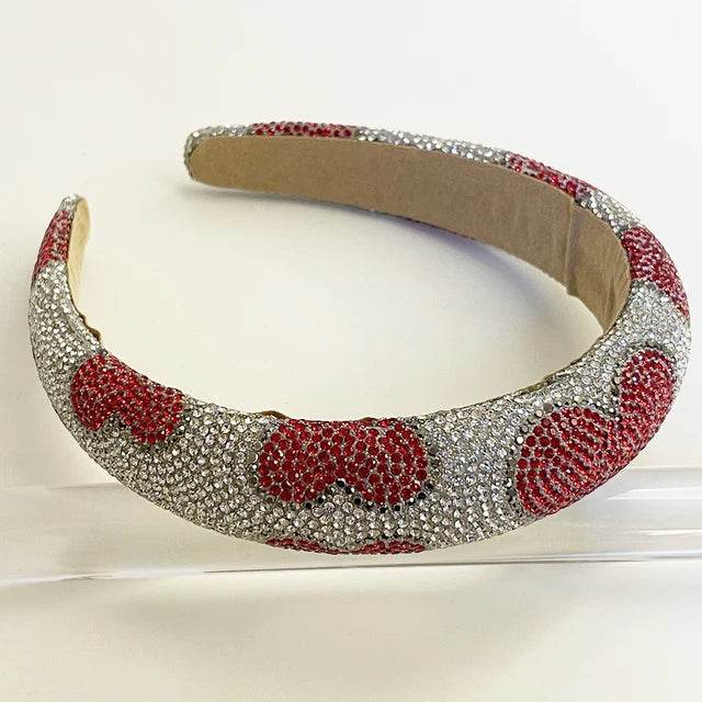 Sponge hair bands are simple and versatile with diamond inlay and heart-shaped hair accessories - MarvelouStoree