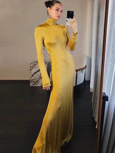 Half Turtleneck Women Sexy Evening Party Elegant Solid Pure Body-Shaping Wholesale Zipper Slim - MarvelouStoree