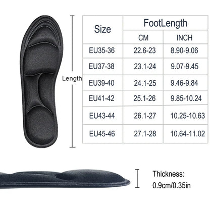 5D Massage Memory Foam Shoes Pads Insoles for Shoes Sole Breathable Cushion Sport Running Insoles for Feet Orthopedic Inserts