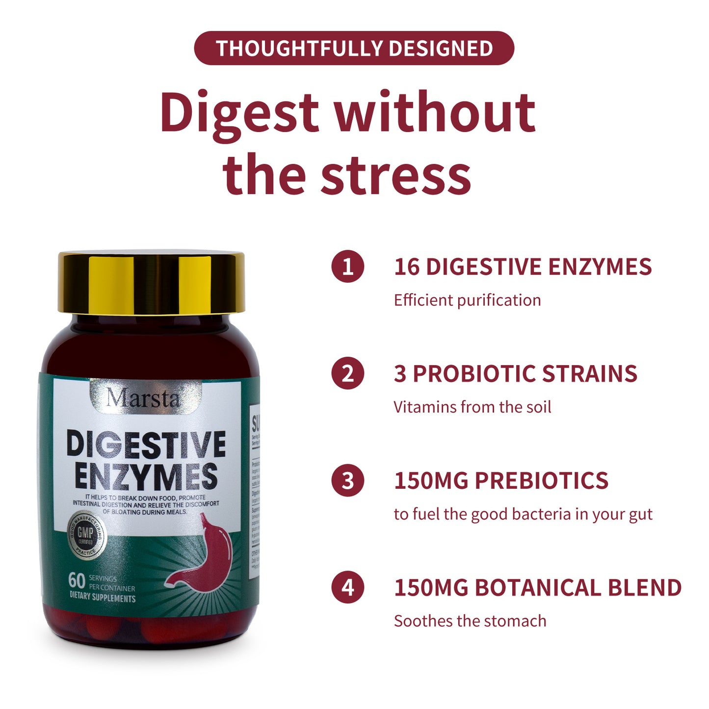 Digestive enzyme probiotic capsules