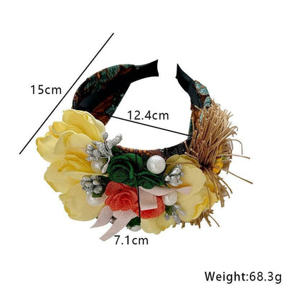 Fashionable and versatile handmade fabric flower headbands - MarvelouStoree