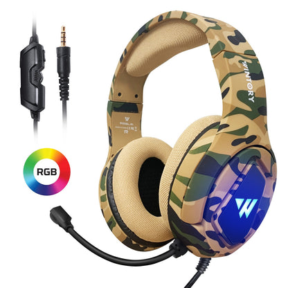 M1 camouflage colored wired headphones for computer esports chicken eating games