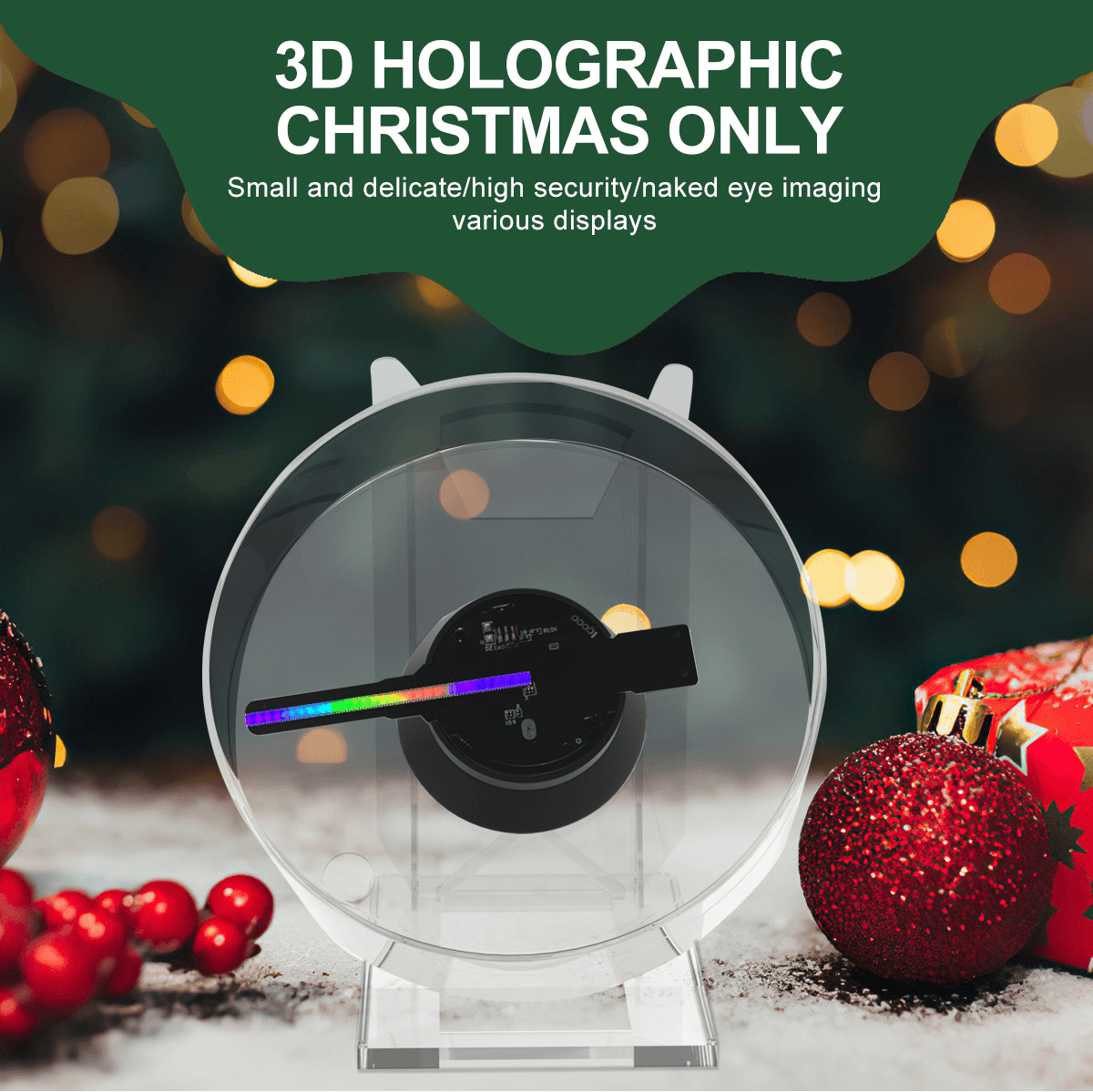 LED holographic fan built-in media player with transparent cover data cable power supply holographic advertising player - MarvelouStoree