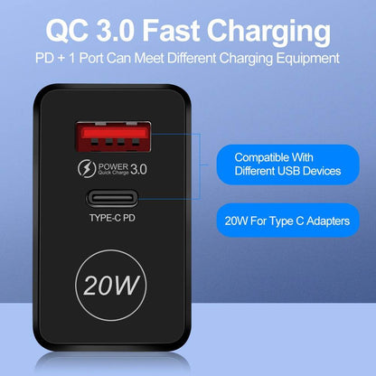 20W fast charging PD QC3.0 mobile phone charger charging head - MarvelouStoree