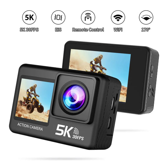 5K Action Camera 4K60FPS 2.0 Inch Touch Screen Wi-Fi 170° Wide Angle 30M Waterproof Helmet Video Recording Sports Cameras