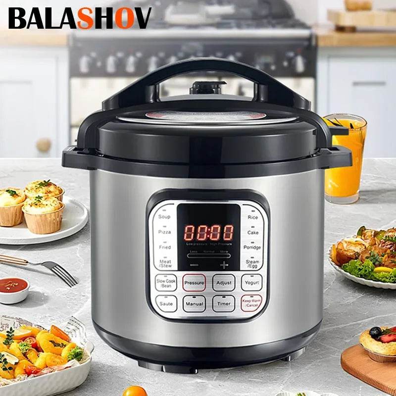 5L Multifunction Electric Pressure Cookers Soup Porridge Heating Meal Heater Kitchen Stainless Steel Multicooker Rice Cooker - MarvelouStoree