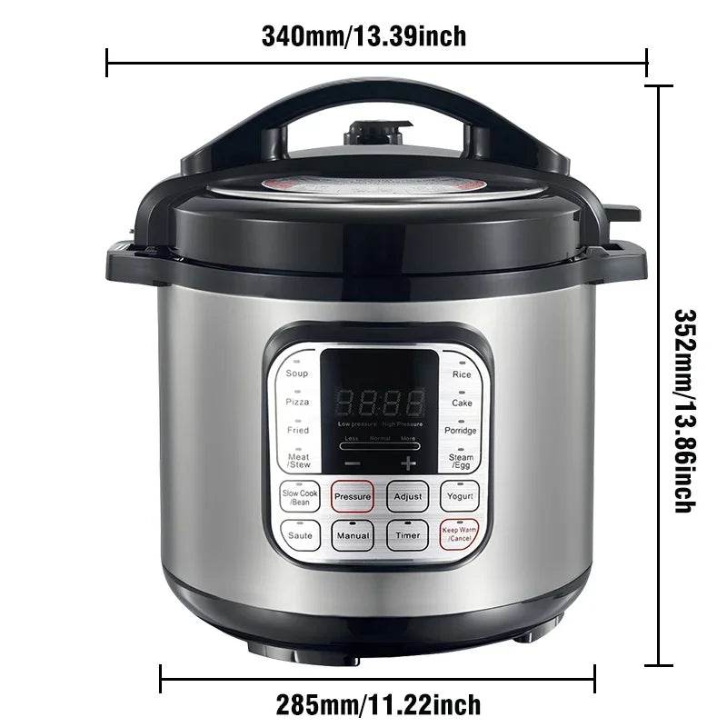 5L Multifunction Electric Pressure Cookers Soup Porridge Heating Meal Heater Kitchen Stainless Steel Multicooker Rice Cooker - MarvelouStoree