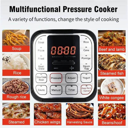 5L Multifunction Electric Pressure Cookers Soup Porridge Heating Meal Heater Kitchen Stainless Steel Multicooker Rice Cooker - MarvelouStoree