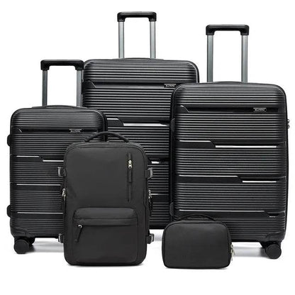 5pcs Suitcase Set Lightweight Case Set, Durable Trolley, Hand Luggage Suitcase with Wheels, TSA-Lock Boarding Travel Suitcase - MarvelouStoree