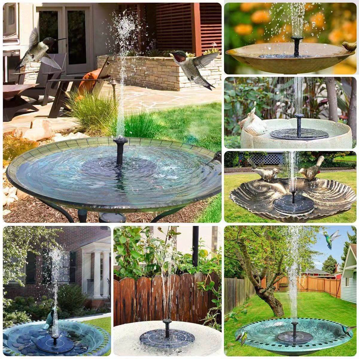 New Fountain With Colorful Lights LED With Lights Color Solar Fountain Colorful Change Automatic Power Storage Fountain - MarvelouStoree