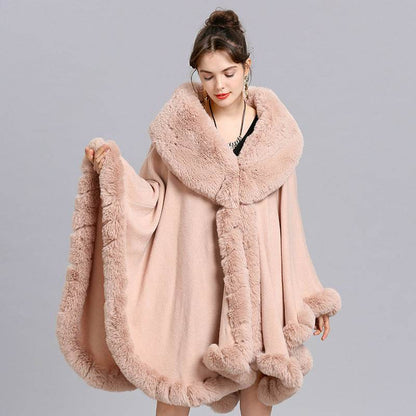 Faux Cashmere Knitted Cardigan Shawl Cloak - MarvelouStoree