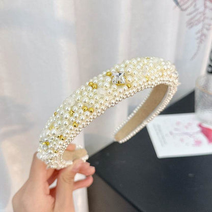 Baroque headband handmade pearl versatile - MarvelouStoree