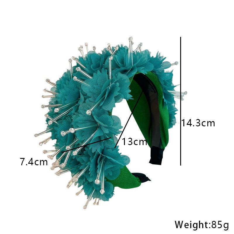 Fashionable design wide edge fabric crystal headband