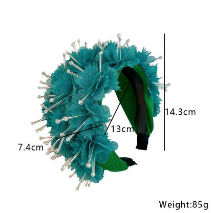 Fashionable design wide edge fabric crystal headband