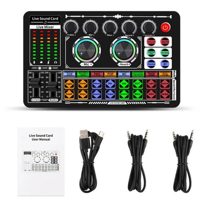 F999 Mixer Podcast Sound Board Live Sound Card for Live Recording Home KTV - MarvelouStoree