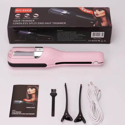 Fully automatic hair clipper, hair splitting and trimming device, multifunctional electric women's 2-in-1 trimming and cutting d - MarvelouStoree