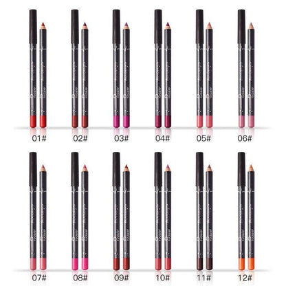 Pudaier twelve-color lip liner foreign trade waterproof non-fading matte velvet lipstick pen - MarvelouStoree