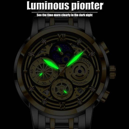 Men's Quartz Watch Skeleton New Concept Waterproof Watch Multifunctional Watch - MarvelouStoree