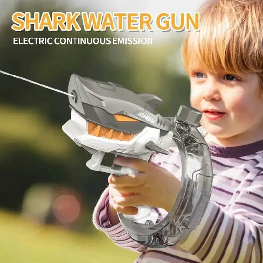 Electric High-Pressure Mechanical Shark Water Gun Large Capacity Fully Automatic Continuous Firing Water Gun, Water Play Toy Gun - MarvelouStoree