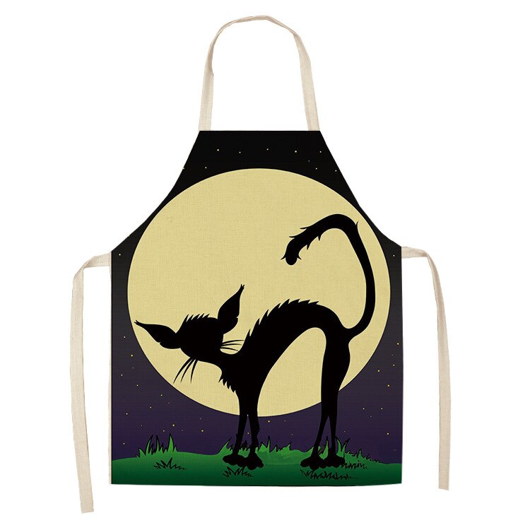 Cat Kitchen Aprons For Women Cotton Linen Bibs Household Cleaning Pinafore Home Cooking Apron kids kitchen barber