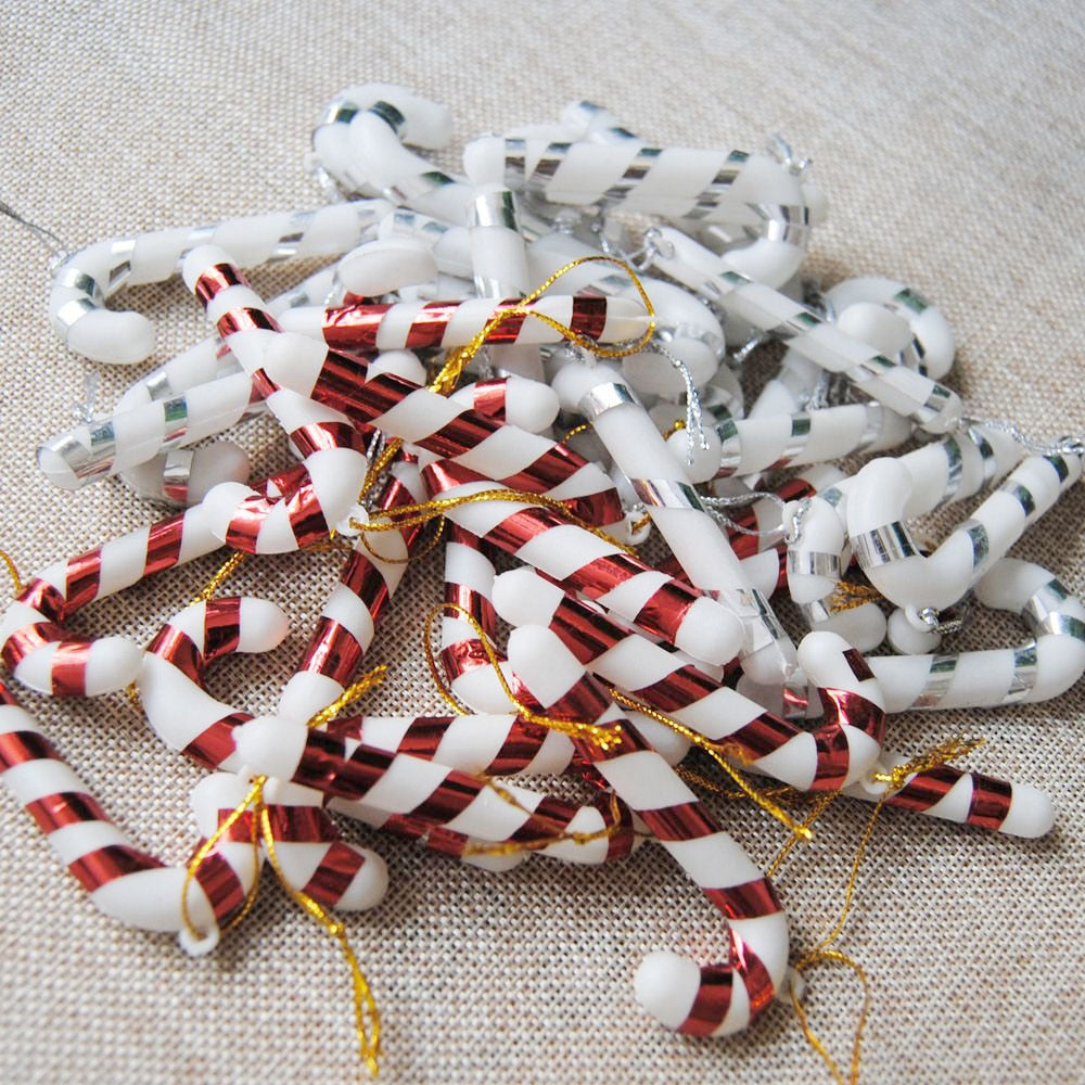 24 Pcs Christmas TREE Hanging Candy Cane Ornaments Festival Party Xmas Tree Decoration Christmas Decoration Supplies