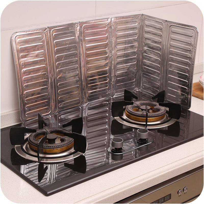 Kitchen Oil-Separating Aluminum Foil Plate Stove Creative Kitchen Supplies Cooking Heat Insulation Splash-Proof Baffle