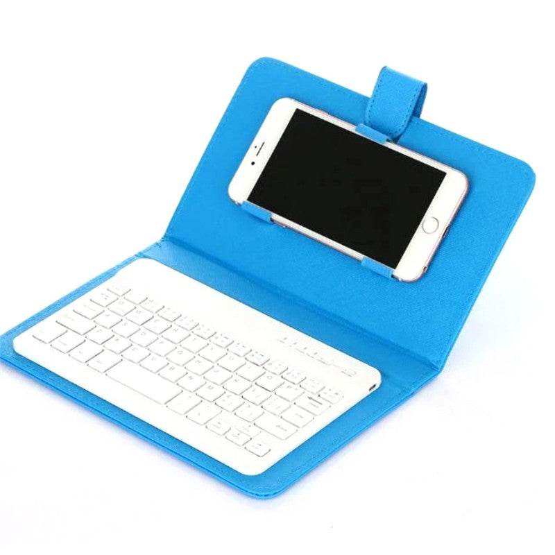 Portable PU Leather Wireless Keyboard Case for iPhone Protective Mobile Phone with Bluetooth Keyboard For IPhone Android Phone - MarvelouStoree