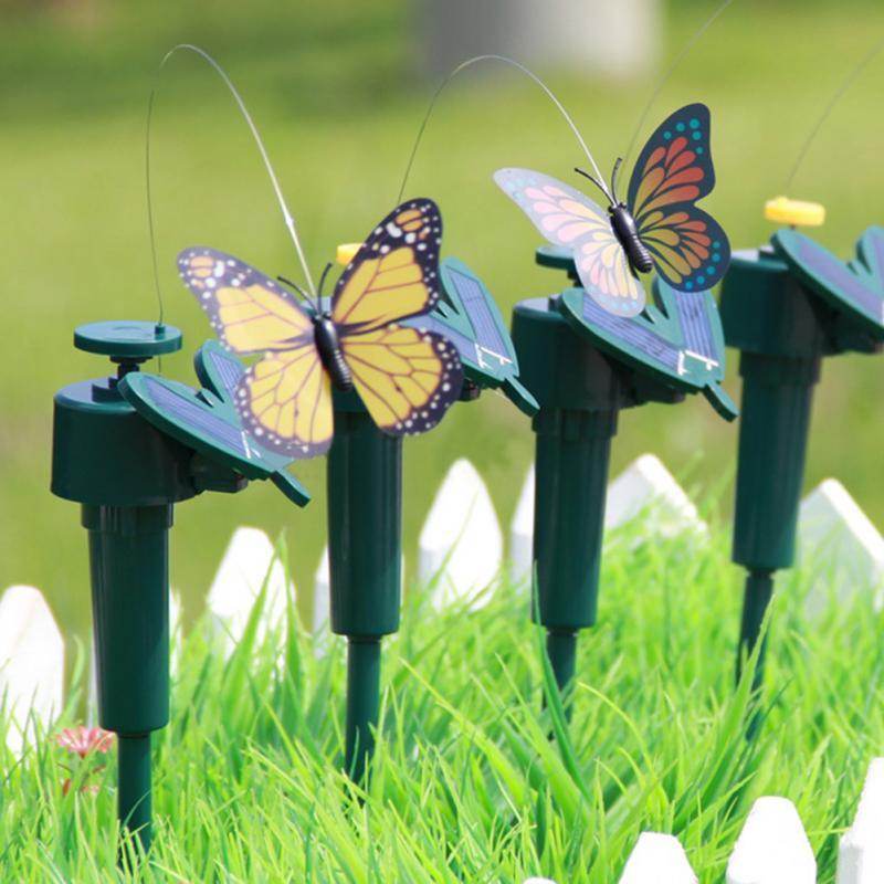 Vibration Solar Power Dancing Flying Fluttering Butterflies Hummingbird Garden Decorative Stake - MarvelouStoree