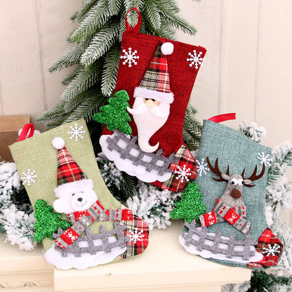 Santa Claus Christmas decorations Socks Christmas gift bags