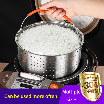 Marveloustoree 304 Stainless Steel Rice Steamer Electric Rice Cooker Liner Steamer Compartment Pressure Cooker Steamer Water-Insulated Steamer Rack