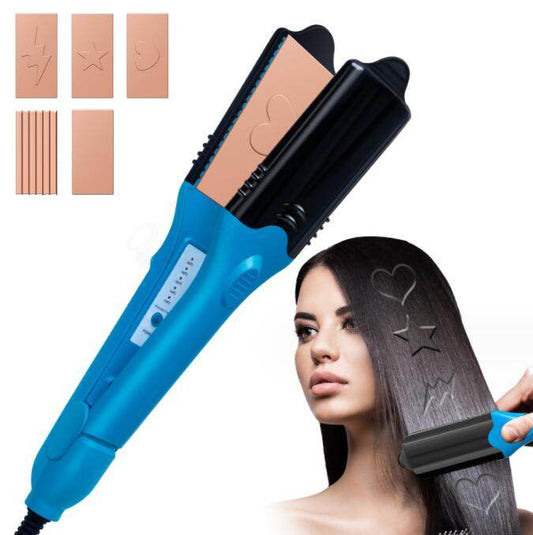 3D hair imprinting 3D Hair Press Iron Hair Straightener Electric Straightening Curling Imprinting 3D Hair Crimper - MarvelouStoree