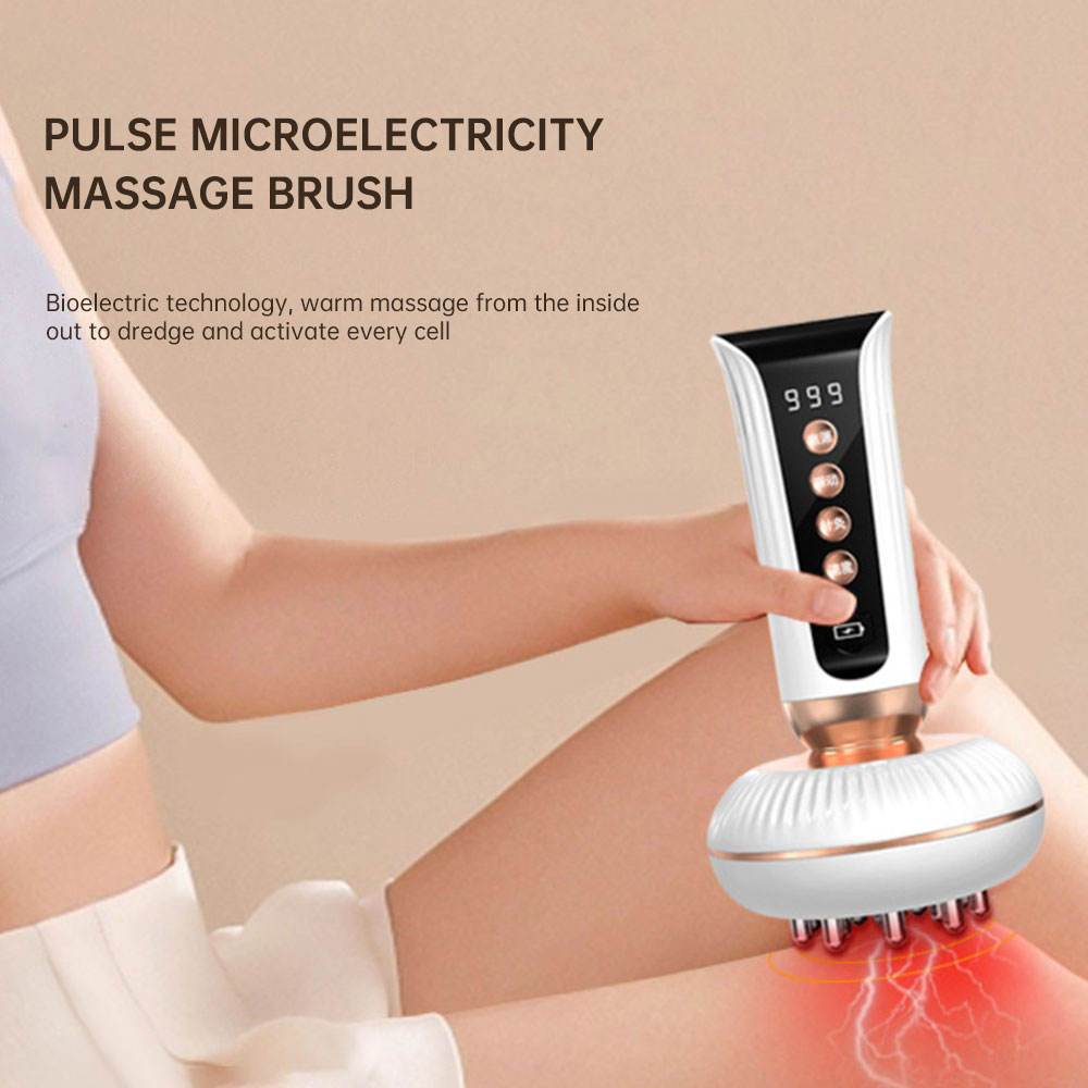 Multifunctional Electric Meridian Massage Brush EMS Heat Therapy Body Head Massager Slimming Electric Meridian Brush - MarvelouStoree