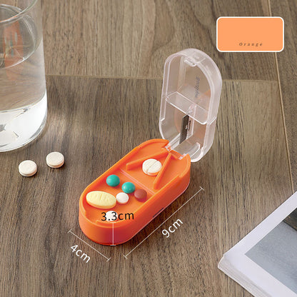 Medicine Dispenser Cutting Pill Box Cutting Tablet Packing Box Carry-On Pack a Week Small Pill Box