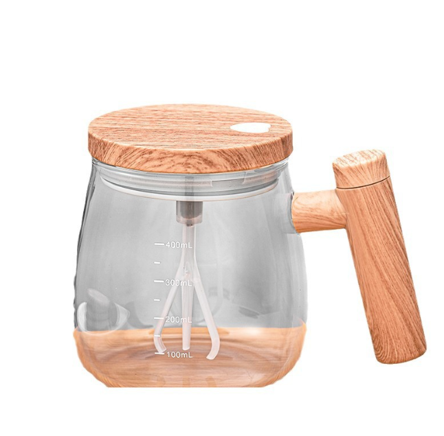 Self Stirring Coffee Cup Electric Stirring Glass Mug Portable Waterproof Automatic Protein Powder Mixing Cup Kitchen Accessories